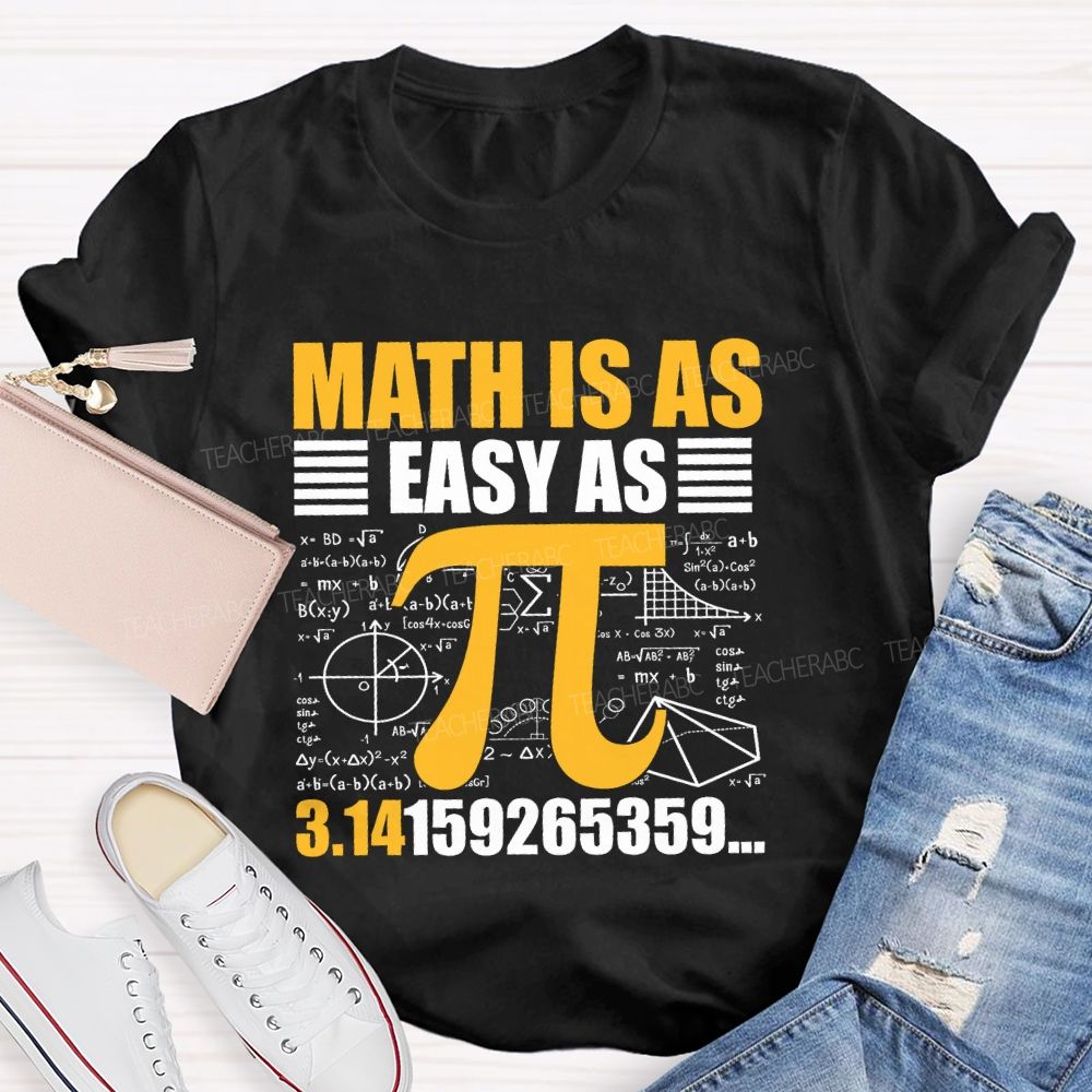 Math Is As Easy As Pi Pattern  Teacher T-shirt