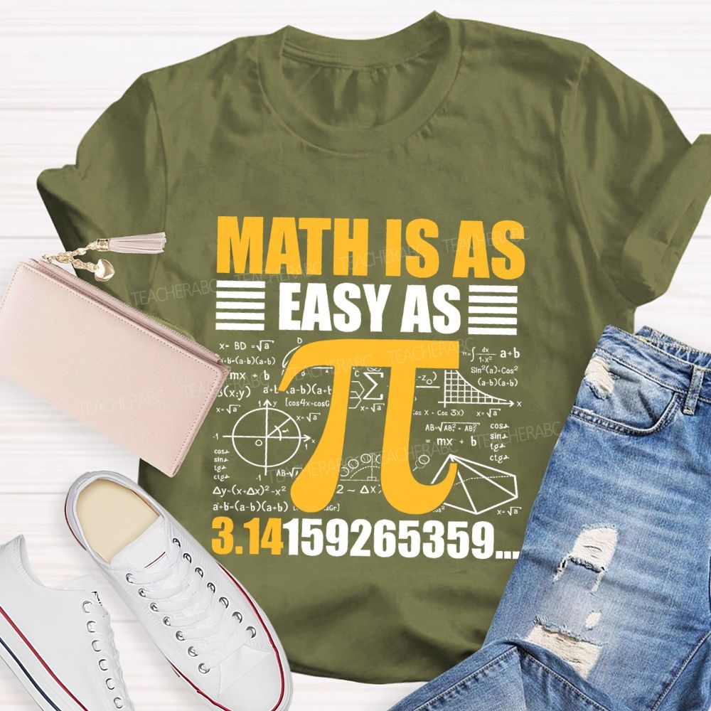 Math Is As Easy As Pi Pattern  Teacher T-shirt