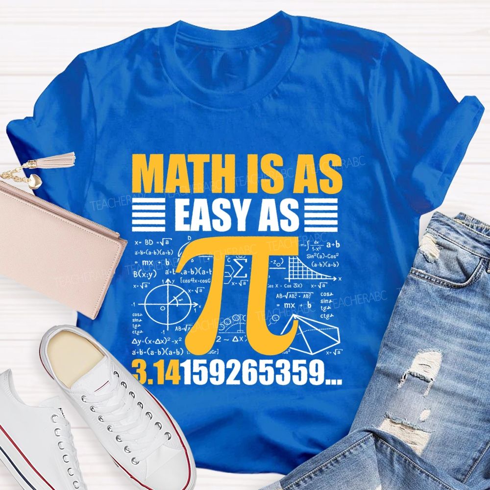 Math Is As Easy As Pi Pattern  Teacher T-shirt