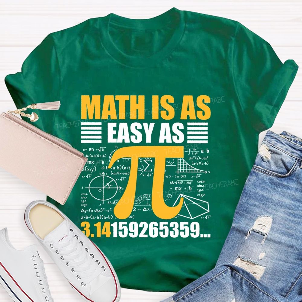 Math Is As Easy As Pi Pattern  Teacher T-shirt