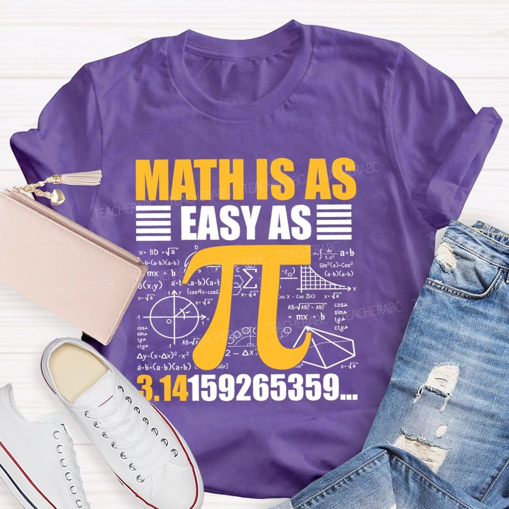 Math Is As Easy As Pi Pattern  Teacher T-shirt