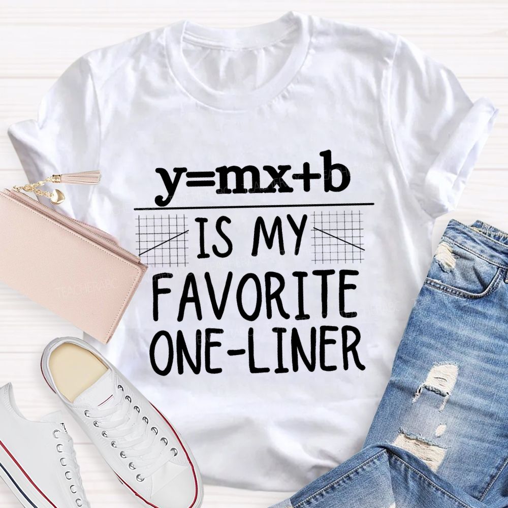 Y = MX + B Is My Favorite One-Liner Teacher T-shirt