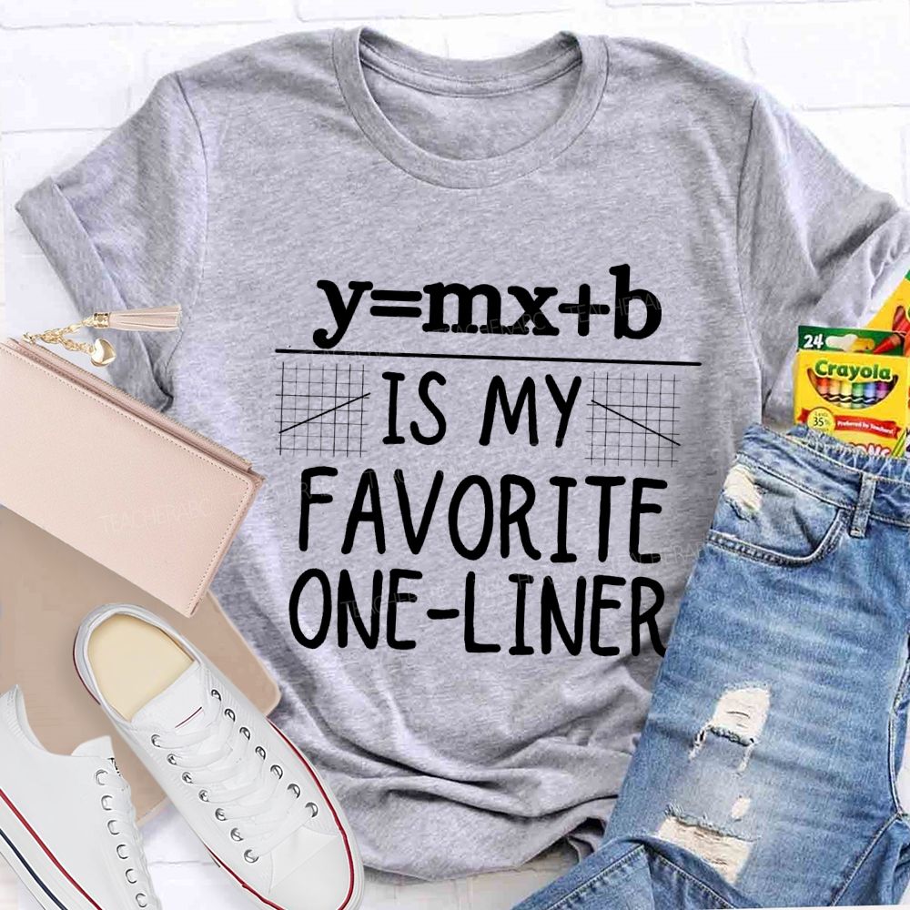 Y = MX + B Is My Favorite One-Liner Teacher T-shirt