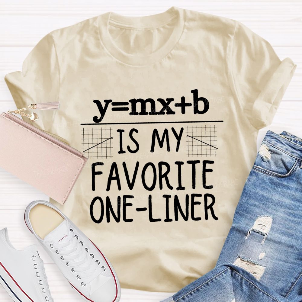Y = MX + B Is My Favorite One-Liner Teacher T-shirt