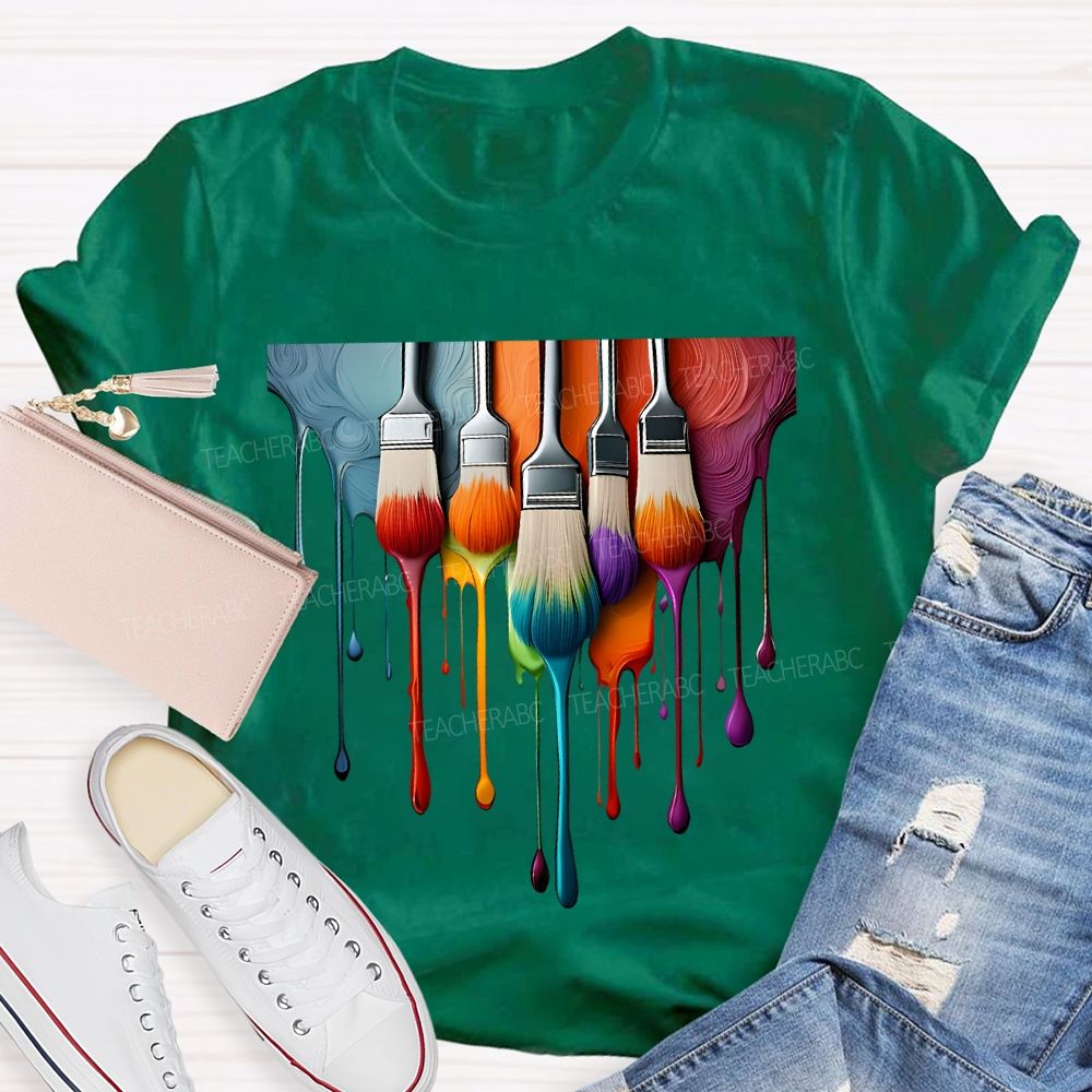 Dyes And Brushes Art Teacher T-shirt