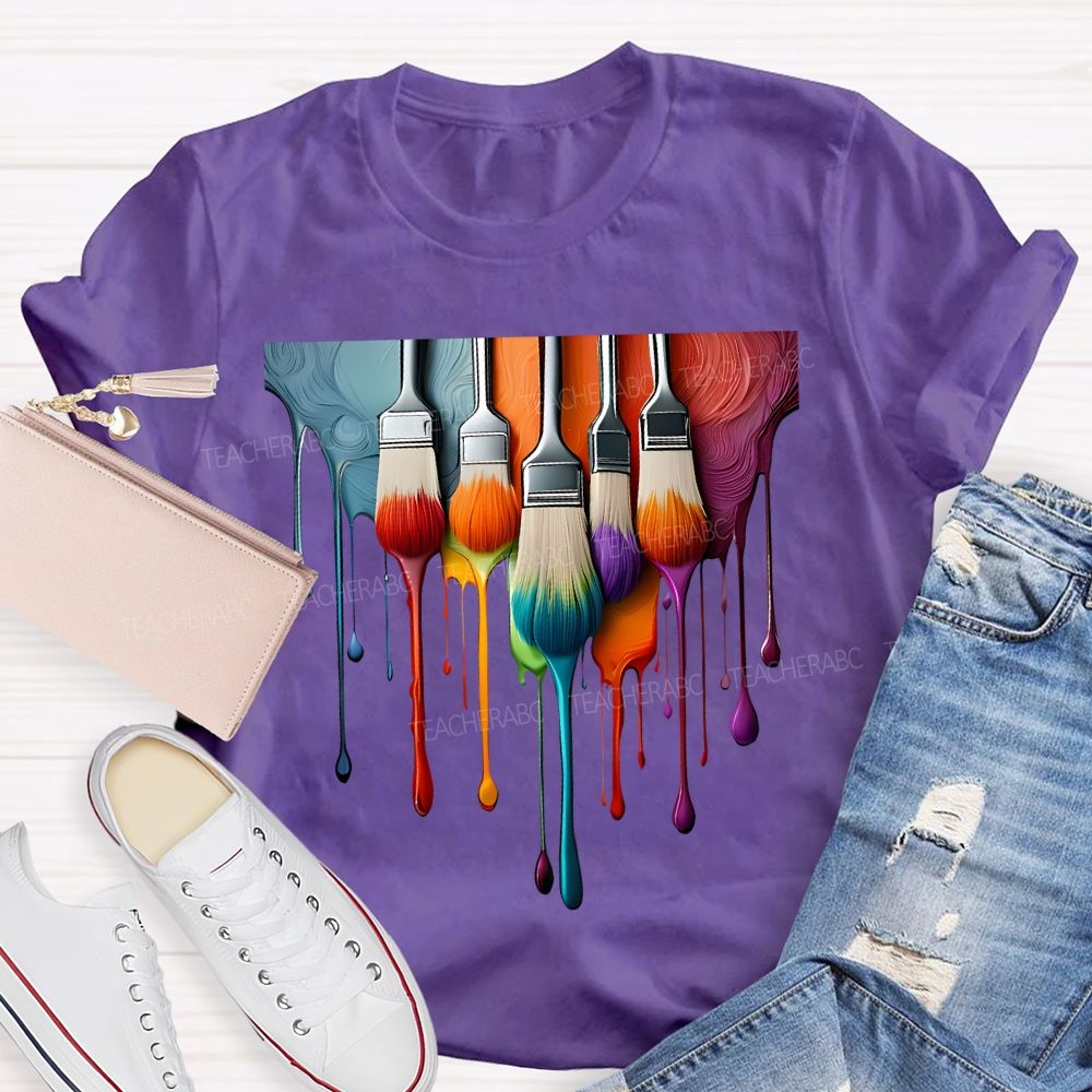 Dyes And Brushes Art Teacher T-shirt