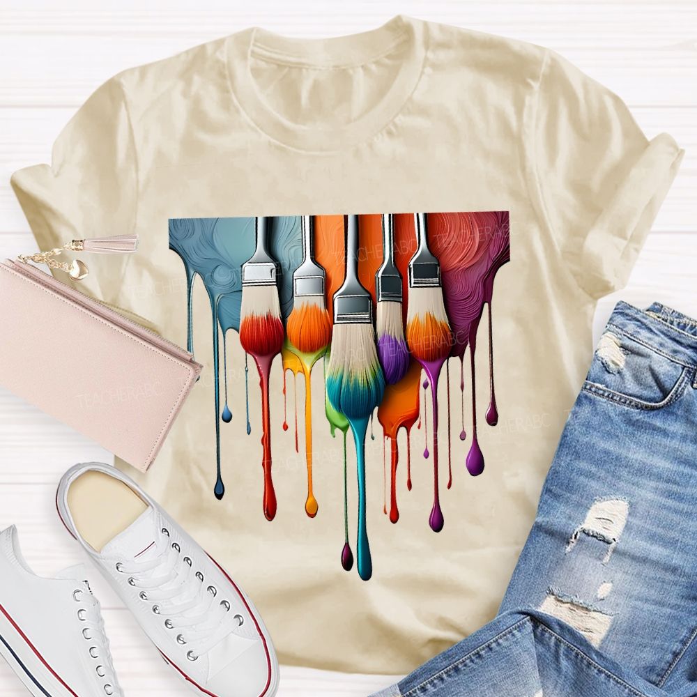 Dyes And Brushes Art Teacher T-shirt