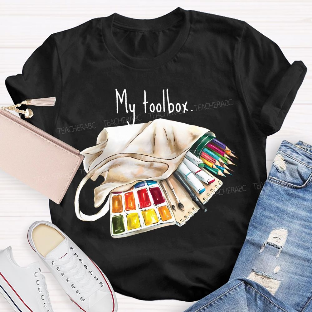 My Toolbox Coloring Palettes And Colored Pencils Teacher T-shirt
