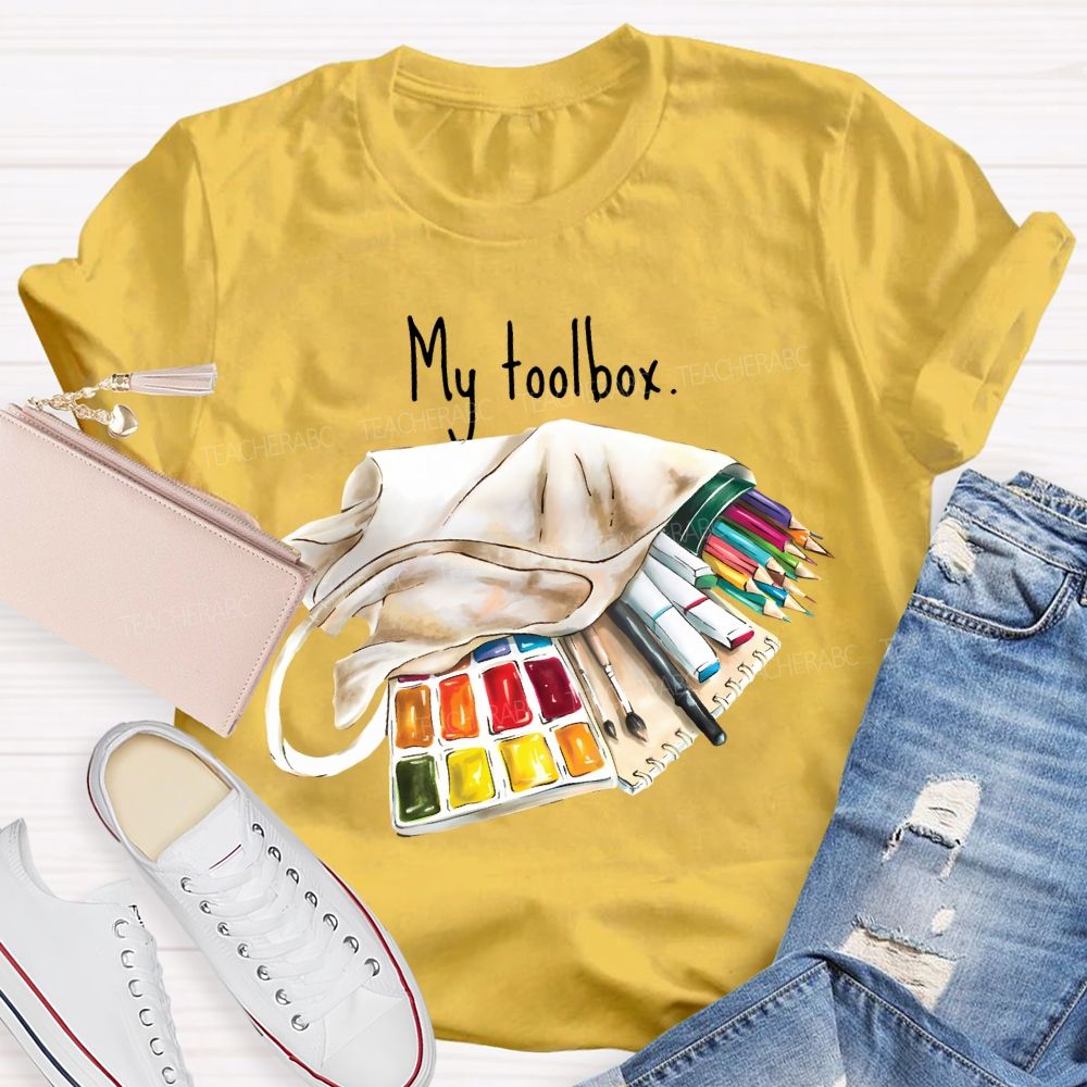 My Toolbox Coloring Palettes And Colored Pencils Teacher T-shirt