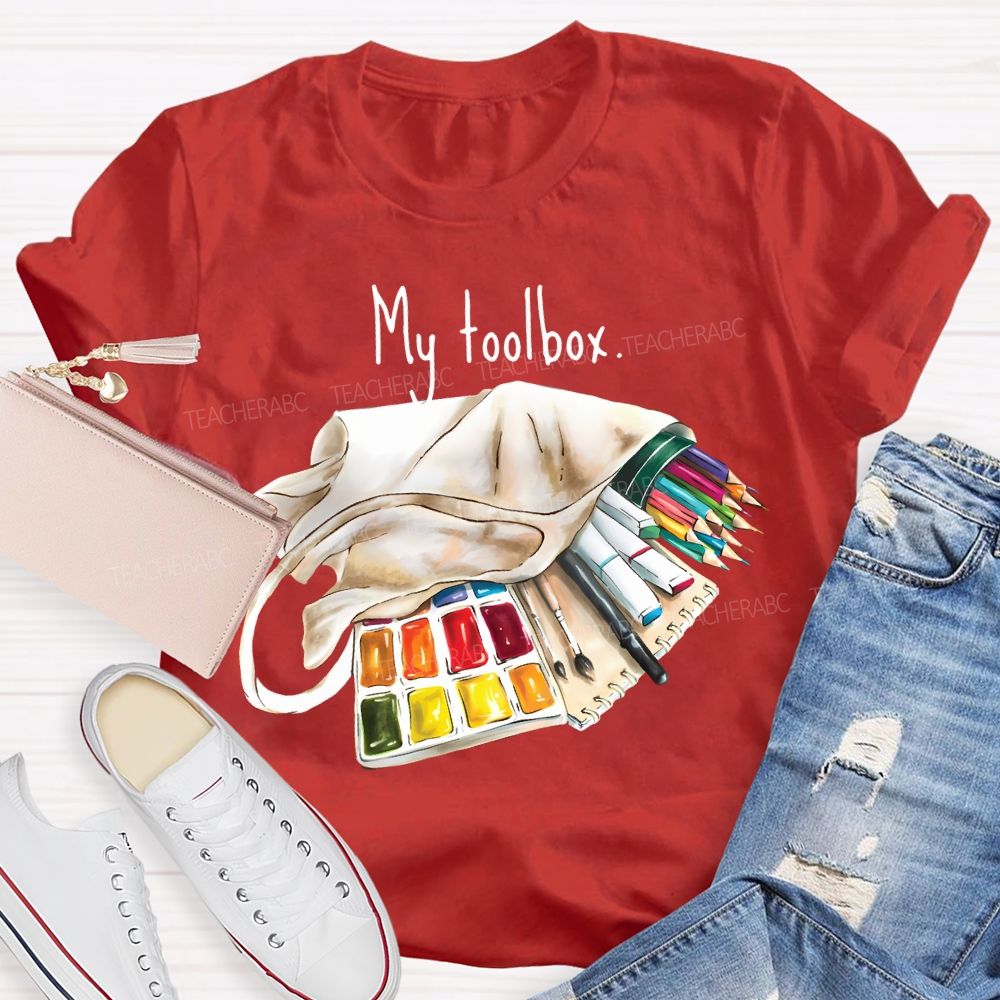 My Toolbox Coloring Palettes And Colored Pencils Teacher T-shirt
