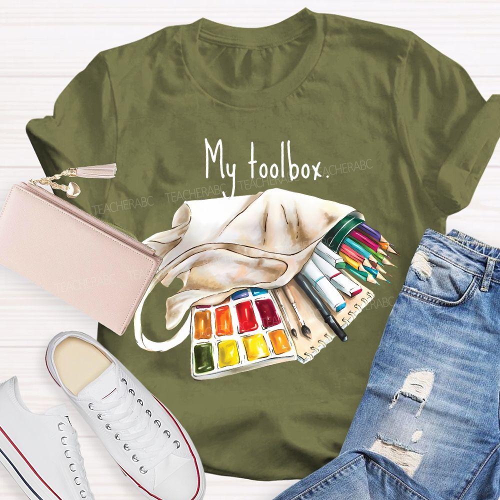 My Toolbox Coloring Palettes And Colored Pencils Teacher T-shirt