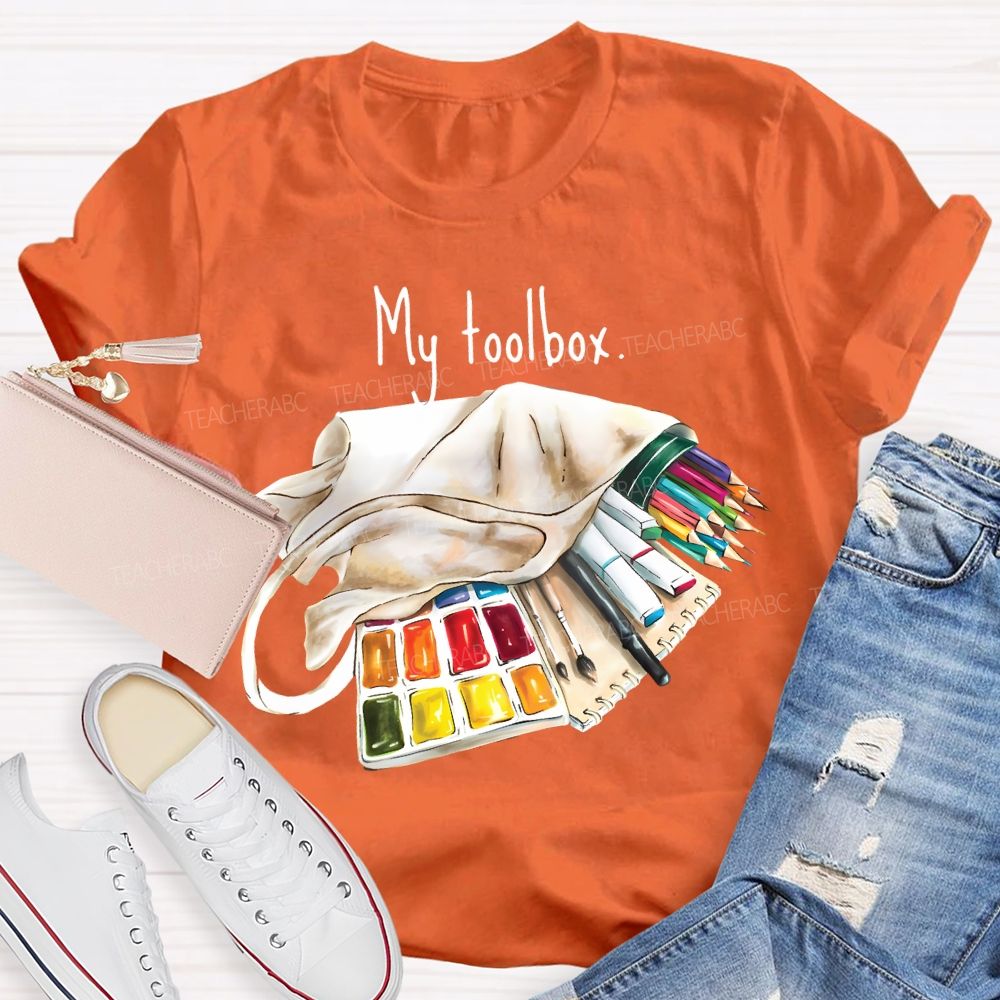My Toolbox Coloring Palettes And Colored Pencils Teacher T-shirt