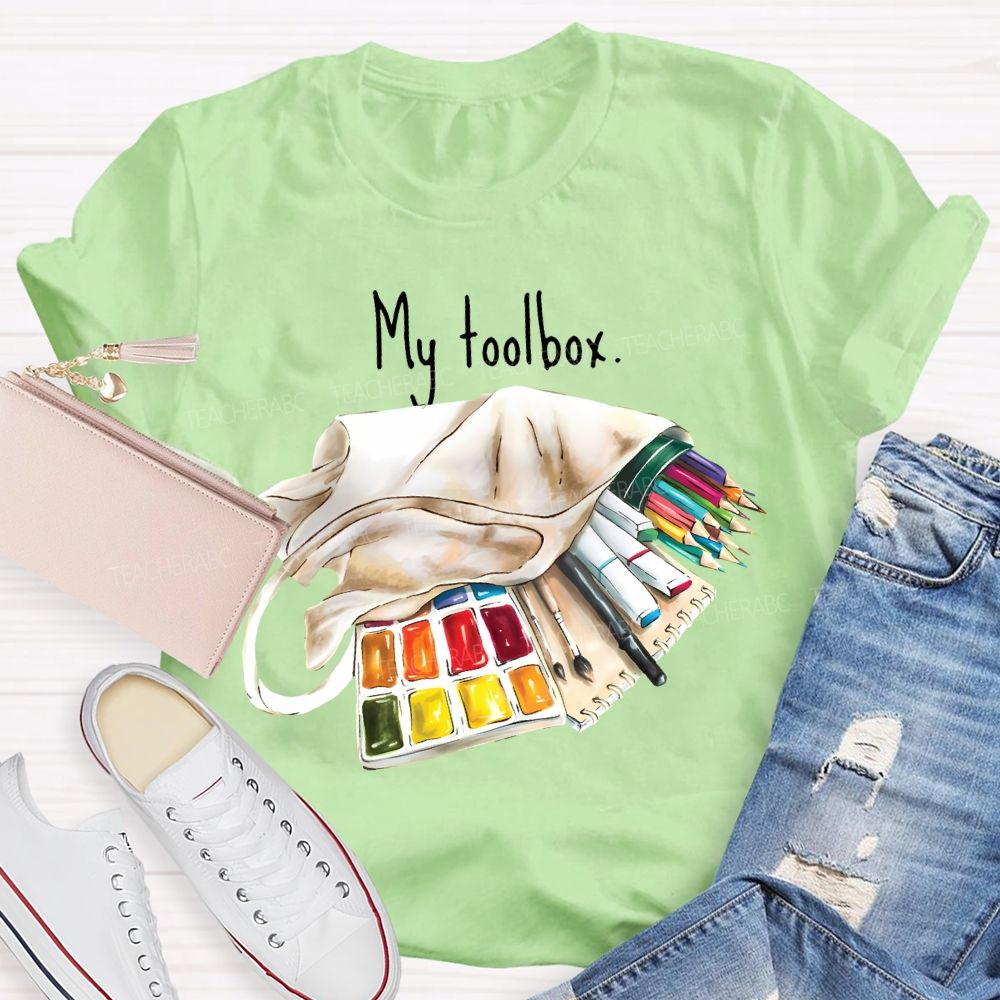 My Toolbox Coloring Palettes And Colored Pencils Teacher T-shirt