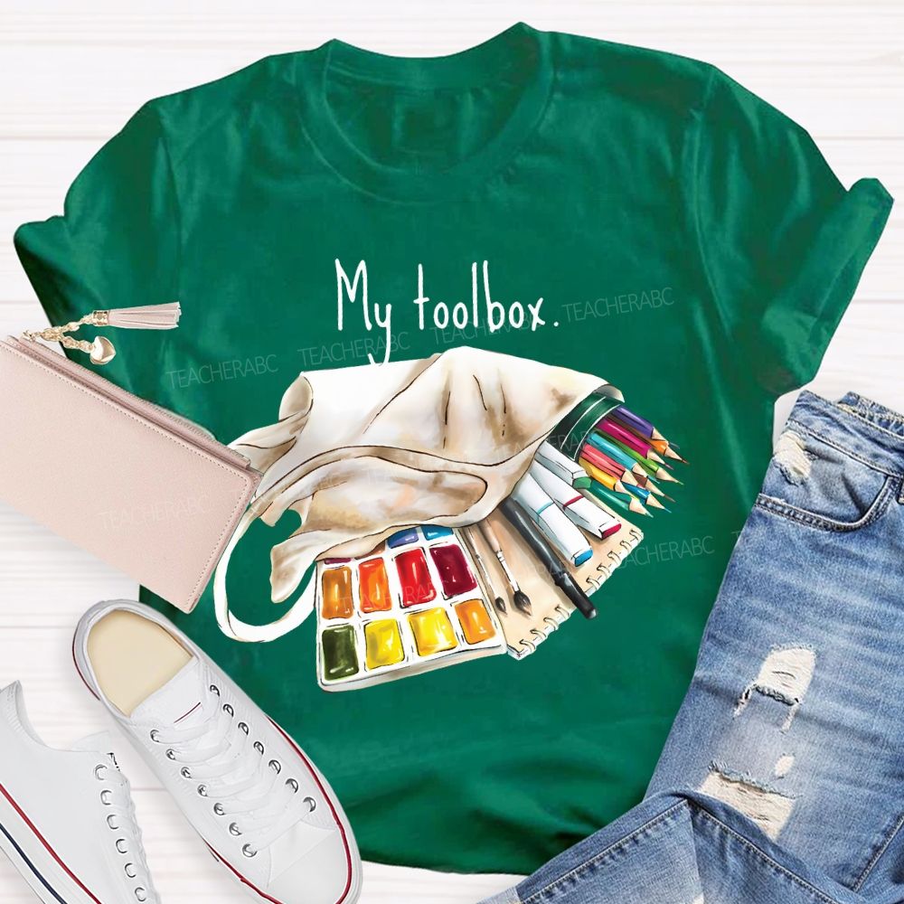 My Toolbox Coloring Palettes And Colored Pencils Teacher T-shirt