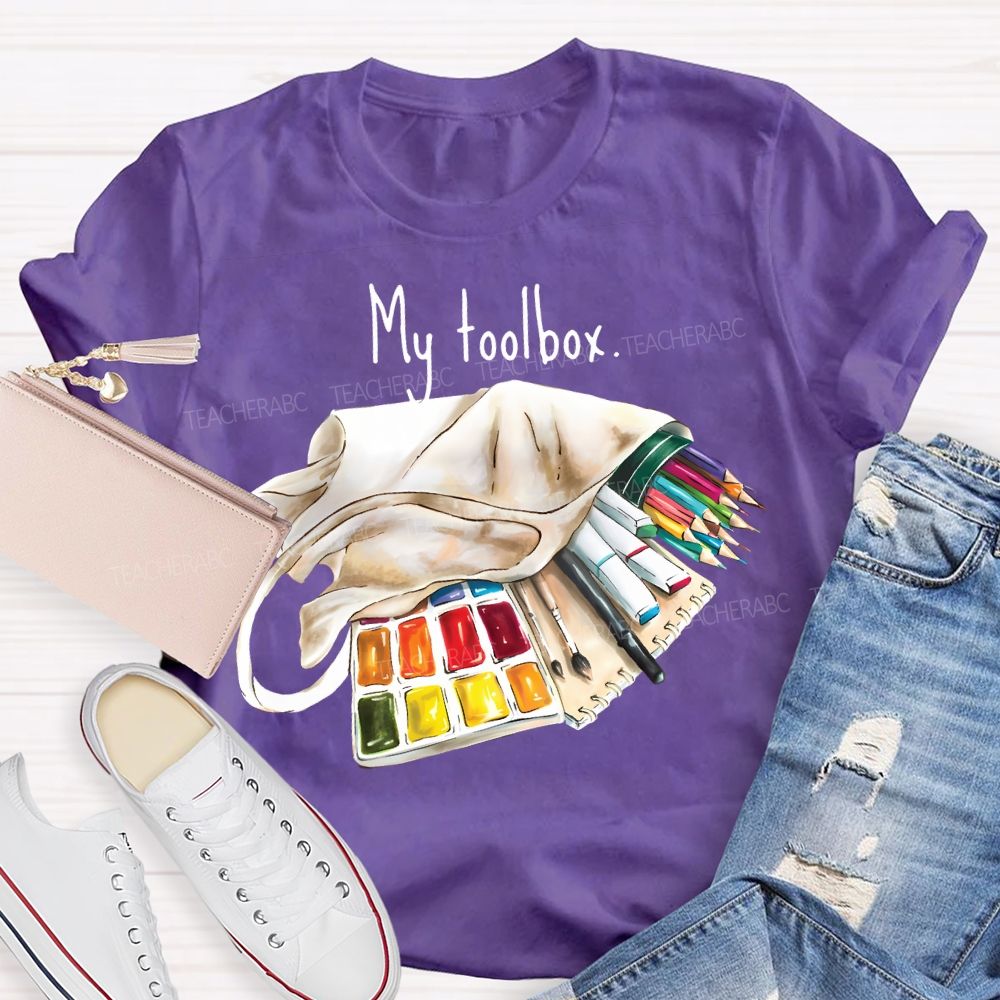 My Toolbox Coloring Palettes And Colored Pencils Teacher T-shirt