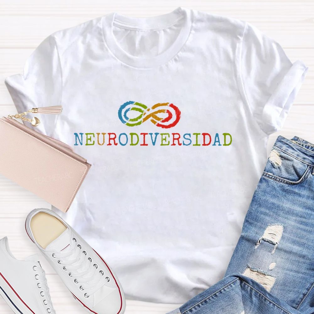 Neurodiversity Colorful Infinite Symbols  Teacher T-shirt