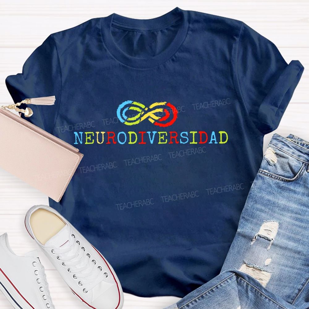Neurodiversity Colorful Infinite Symbols  Teacher T-shirt