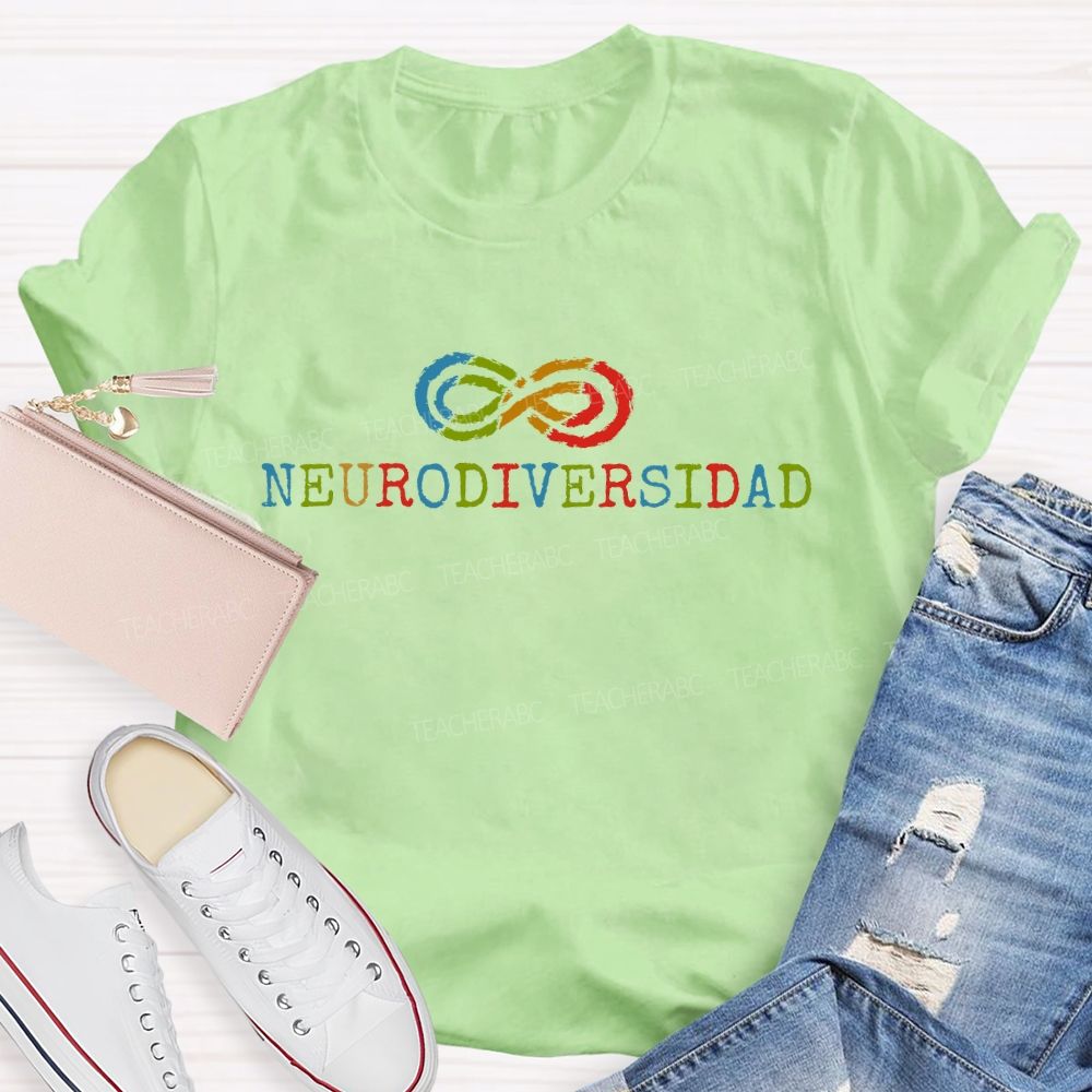 Neurodiversity Colorful Infinite Symbols  Teacher T-shirt