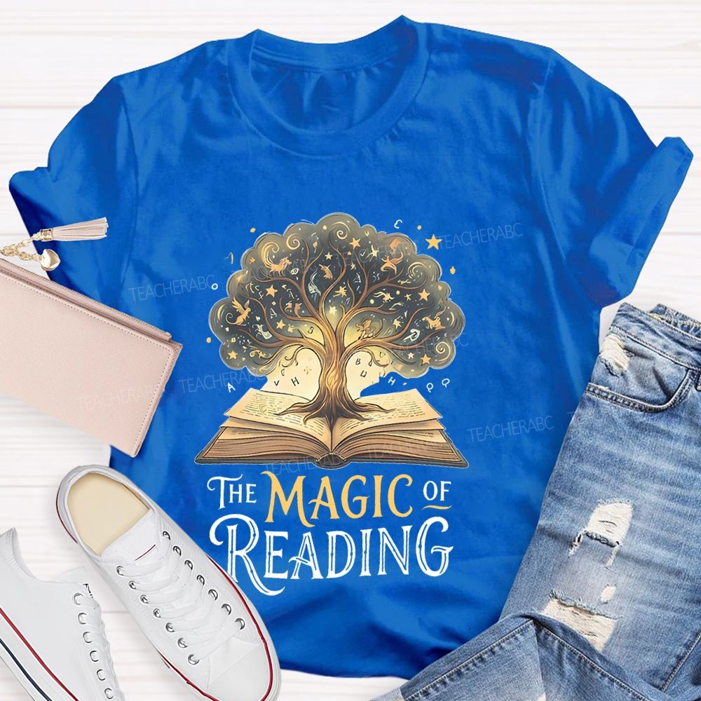 The Magic Of Reading Books Tree Teacher T-shirt