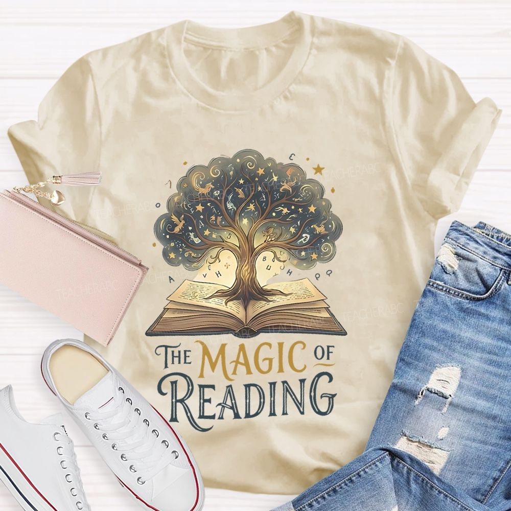 The Magic Of Reading Books Tree Teacher T-shirt