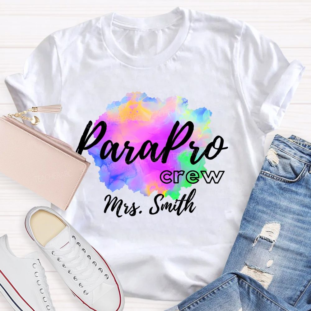 Personalized Name  Parapro Crew  Teacher T-shirt