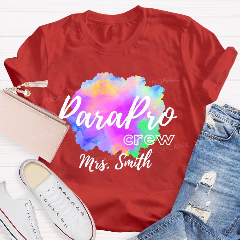 Personalized Name  Parapro Crew  Teacher T-shirt