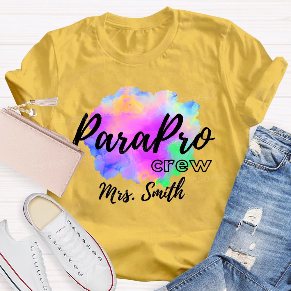 Personalized Name  Parapro Crew  Teacher T-shirt
