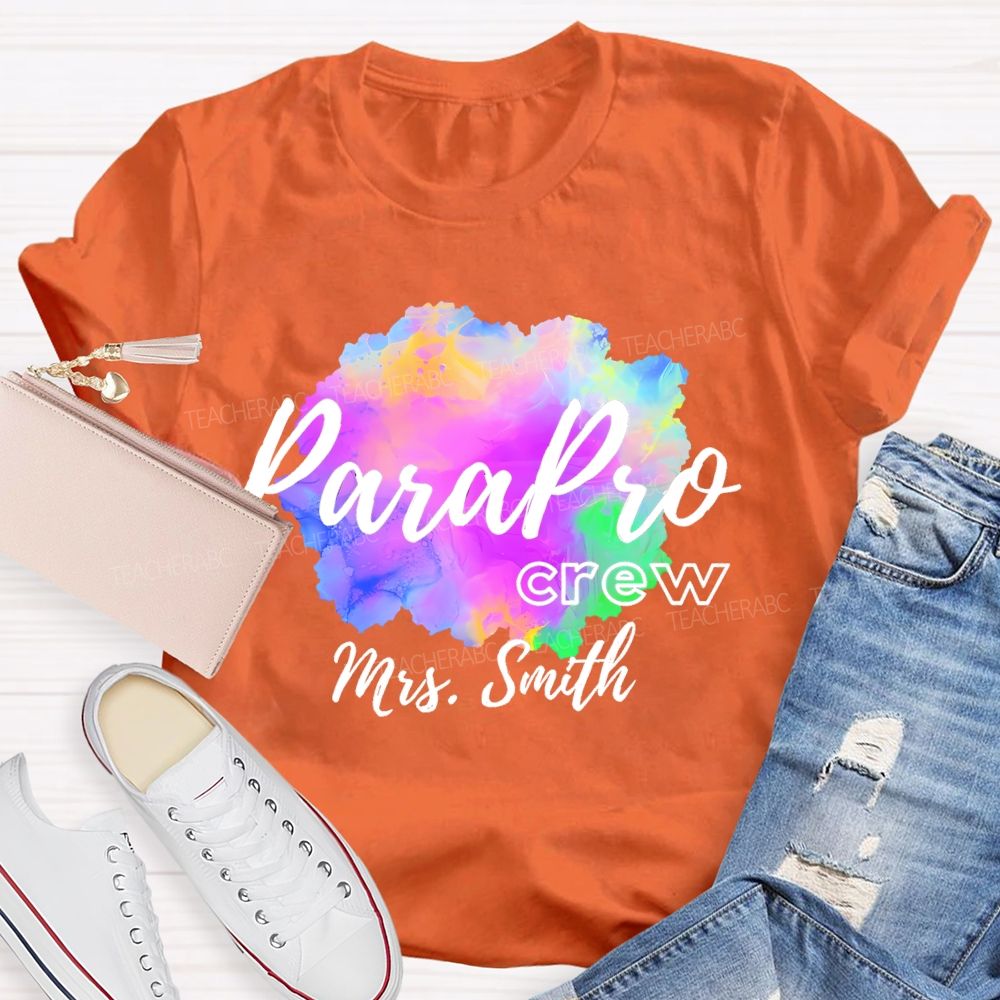 Personalized Name  Parapro Crew  Teacher T-shirt