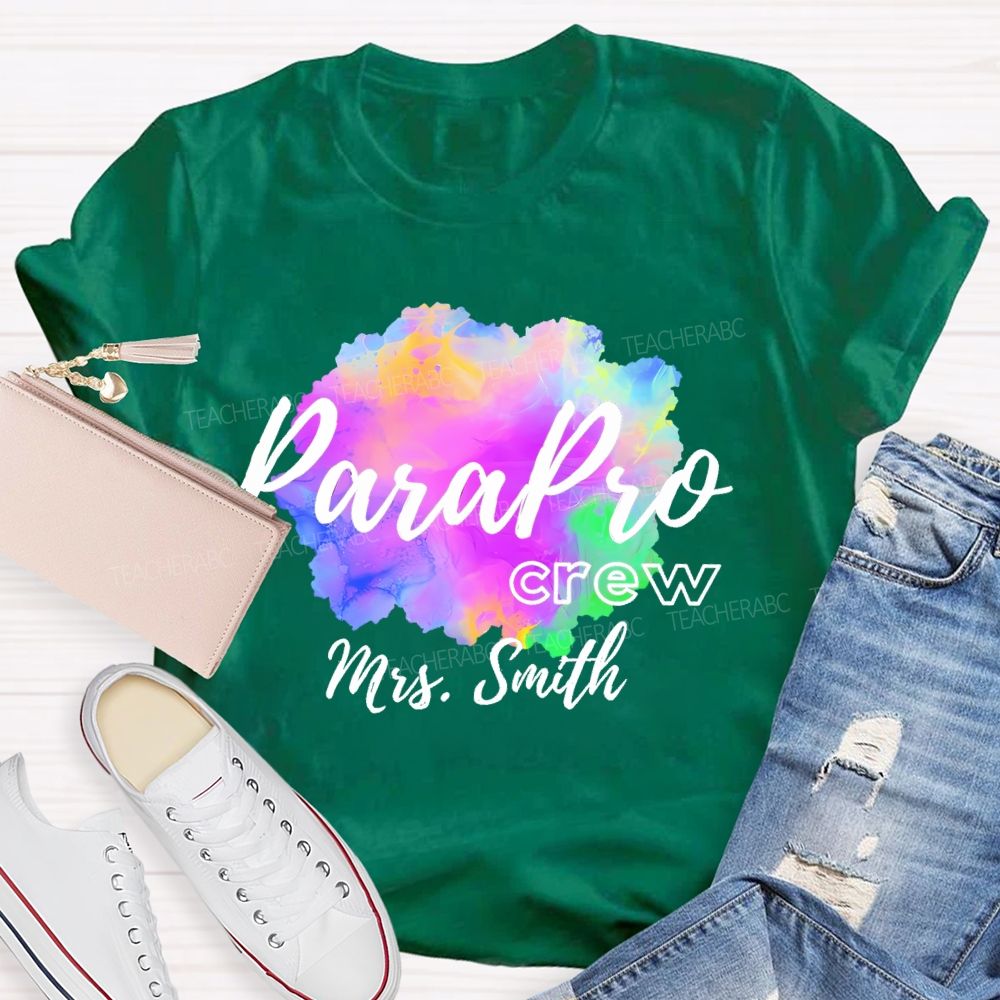 Personalized Name  Parapro Crew  Teacher T-shirt