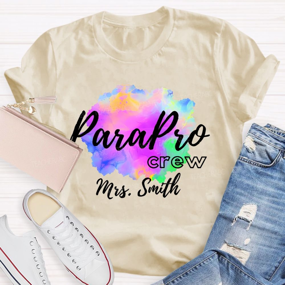 Personalized Name  Parapro Crew  Teacher T-shirt
