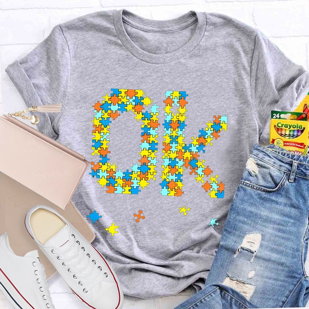Ok Puzzle Letters Teacher T-shirt