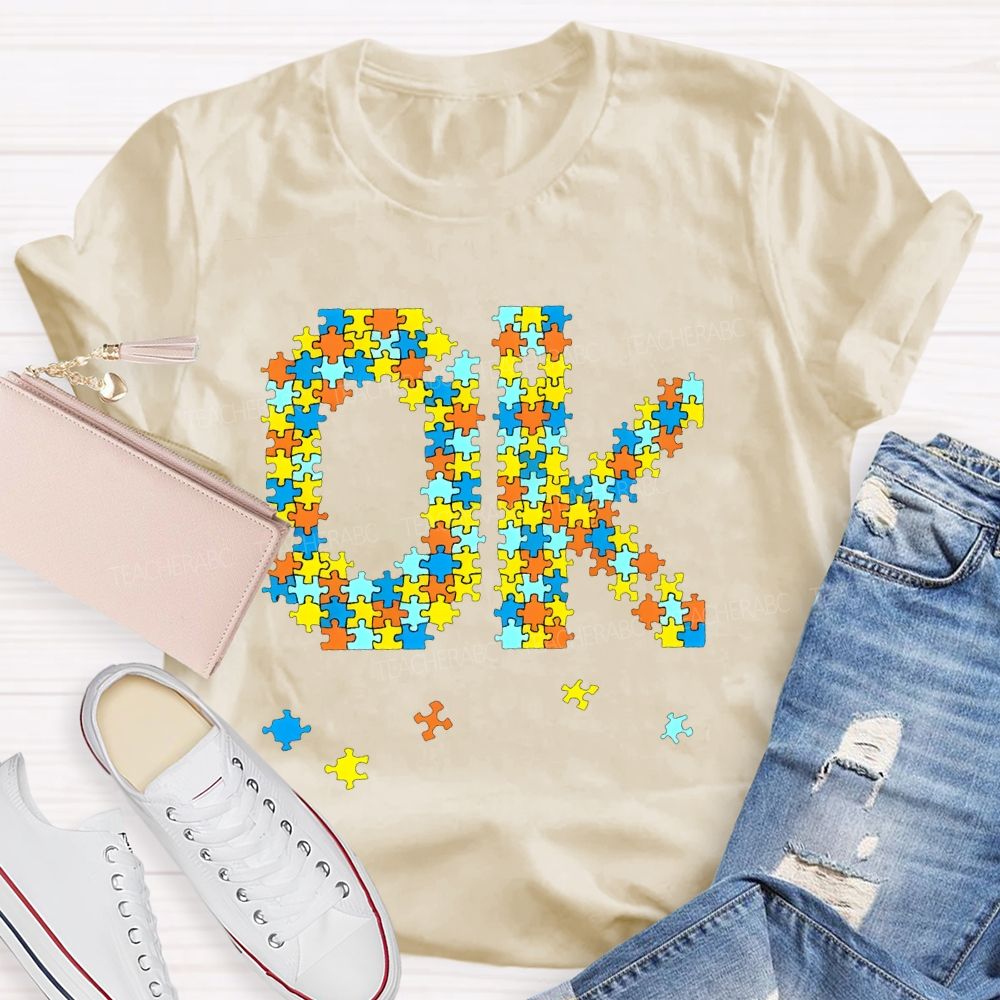 Ok Puzzle Letters Teacher T-shirt