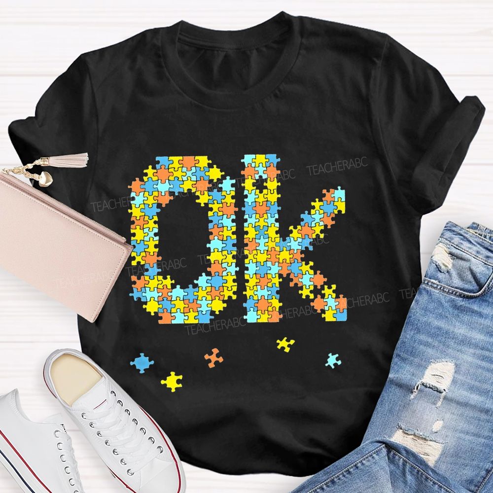 Ok Puzzle Letters Teacher T-shirt
