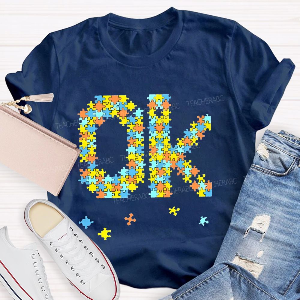 Ok Puzzle Letters Teacher T-shirt
