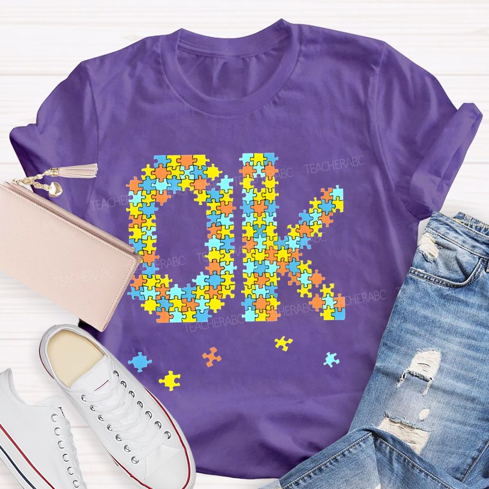 Ok Puzzle Letters Teacher T-shirt