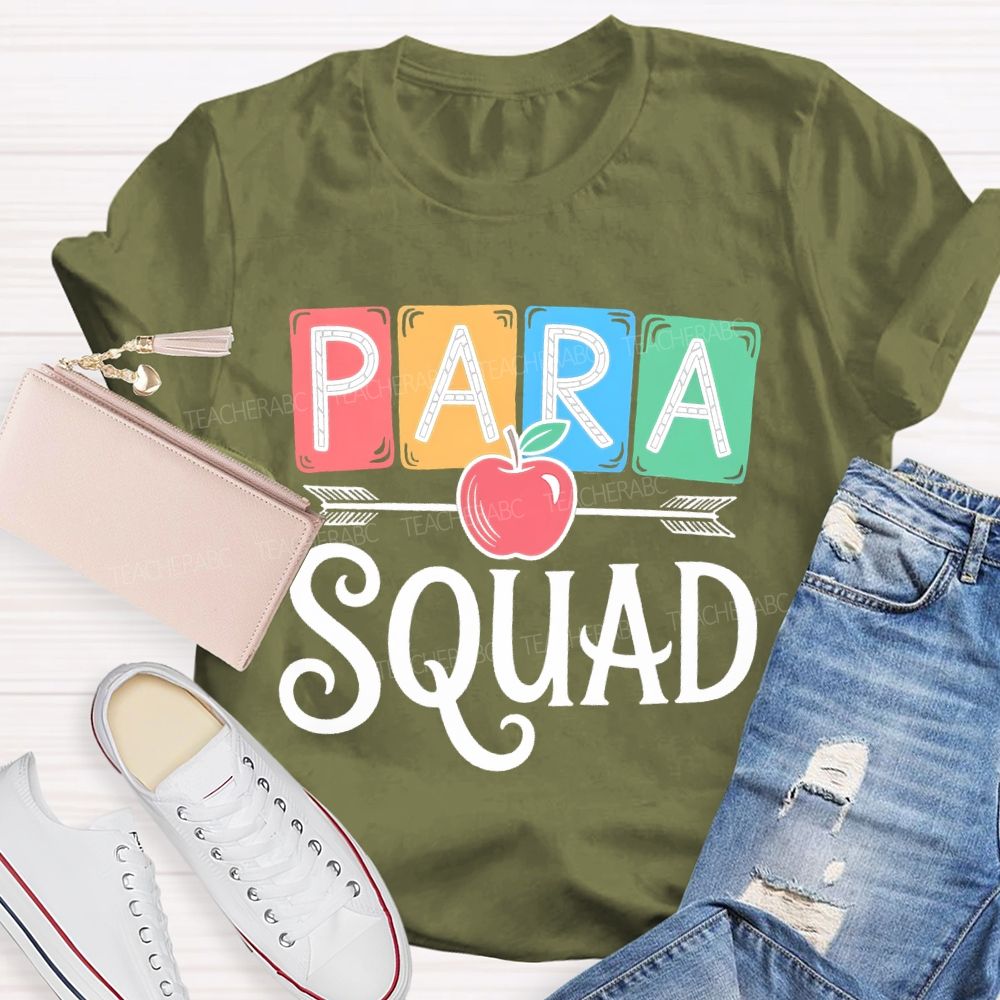 Para Squad Paraprofessional Apple Teacher T-shirt