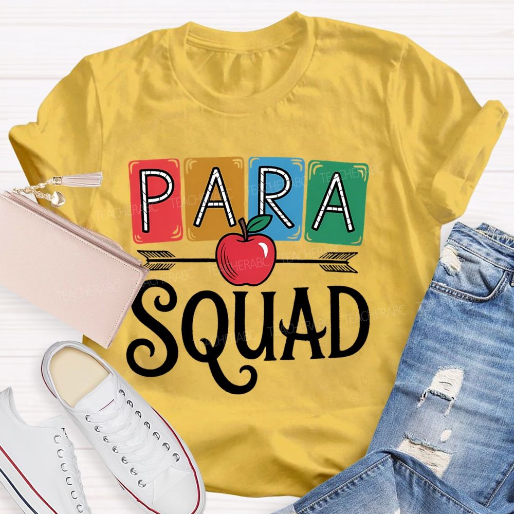 Para Squad Paraprofessional Apple Teacher T-shirt