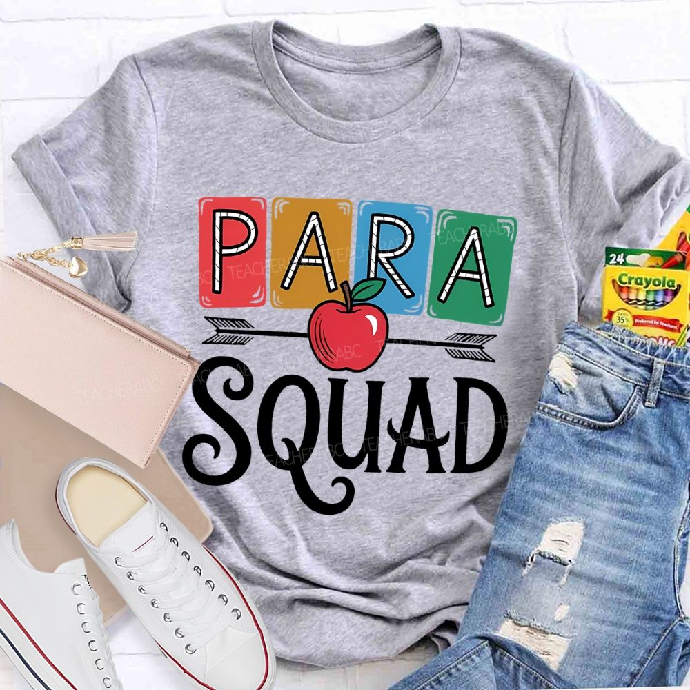 Para Squad Paraprofessional Apple Teacher T-shirt