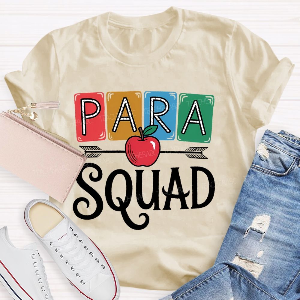 Para Squad Paraprofessional Apple Teacher T-shirt