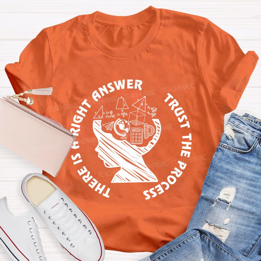 There Is A Right Answer Trust The Process Math Teacher T-Shirt