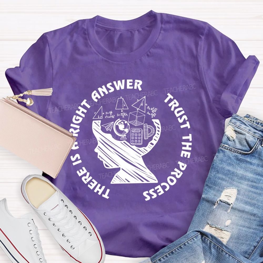 There Is A Right Answer Trust The Process Math Teacher T-Shirt