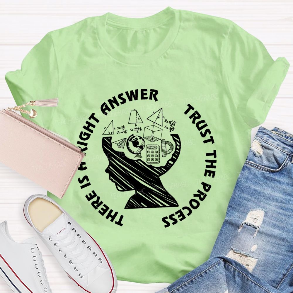 There Is A Right Answer Trust The Process Math Teacher T-Shirt
