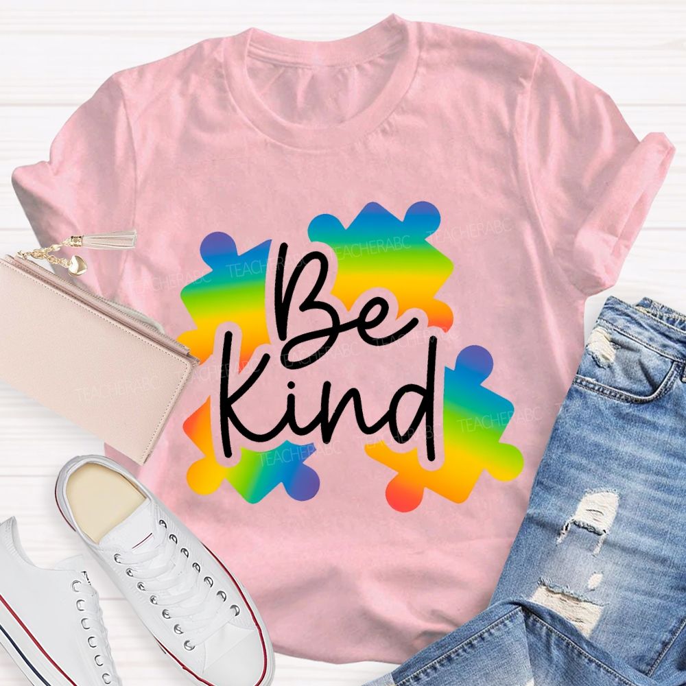 Be Kind Gradient Puzzle  Teacher T-shirt