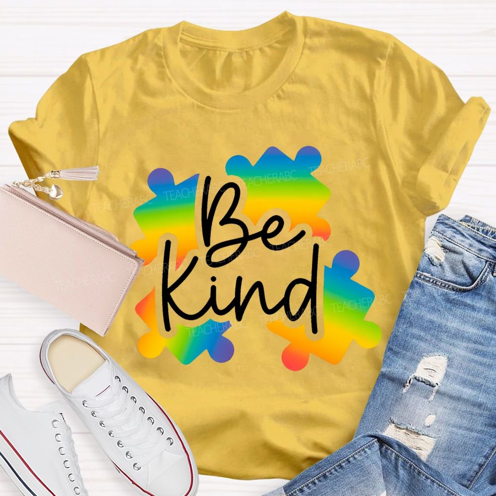 Be Kind Gradient Puzzle  Teacher T-shirt