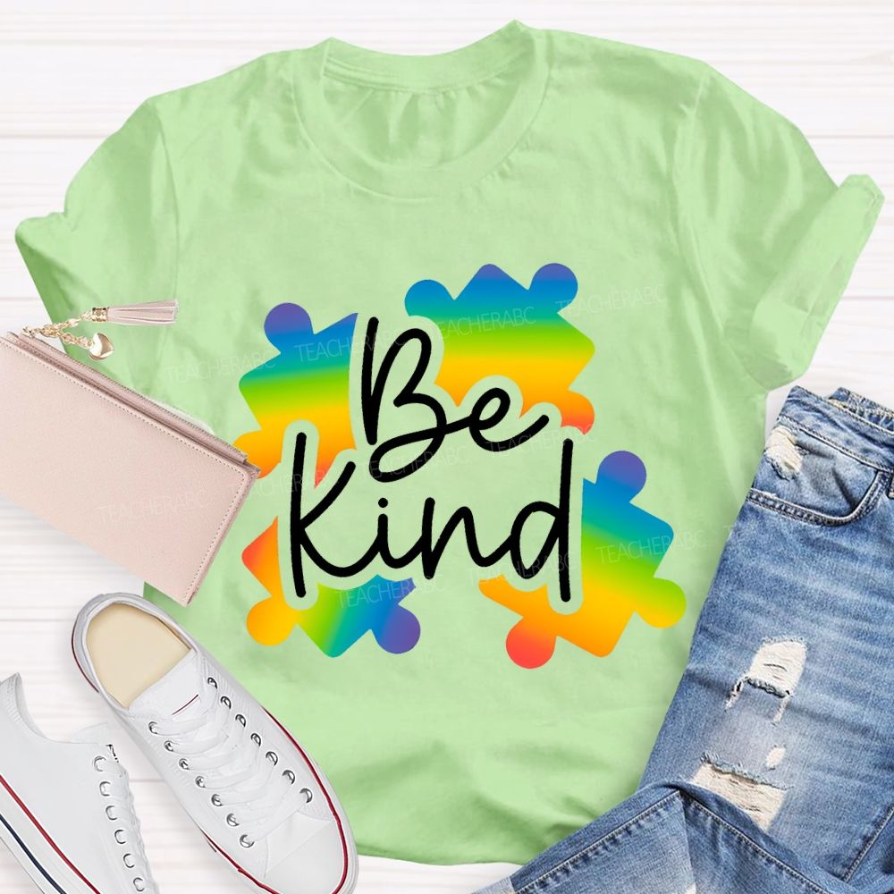 Be Kind Gradient Puzzle  Teacher T-shirt