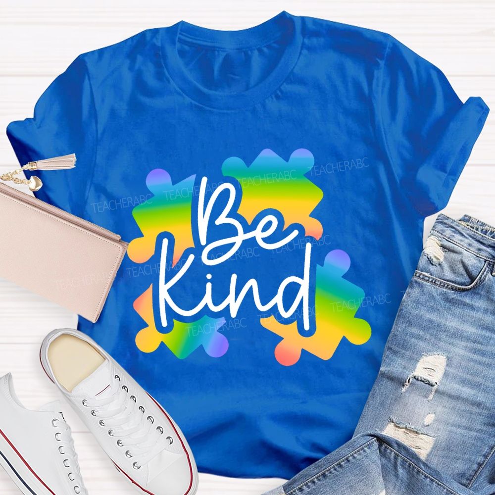 Be Kind Gradient Puzzle  Teacher T-shirt