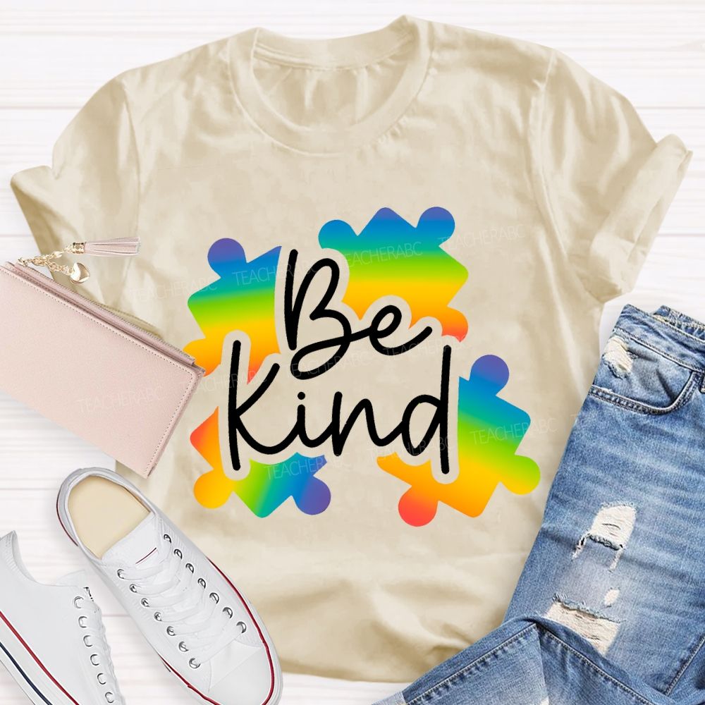 Be Kind Gradient Puzzle  Teacher T-shirt