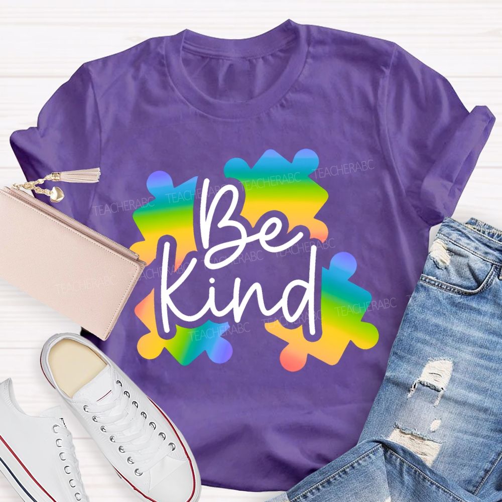Be Kind Gradient Puzzle  Teacher T-shirt