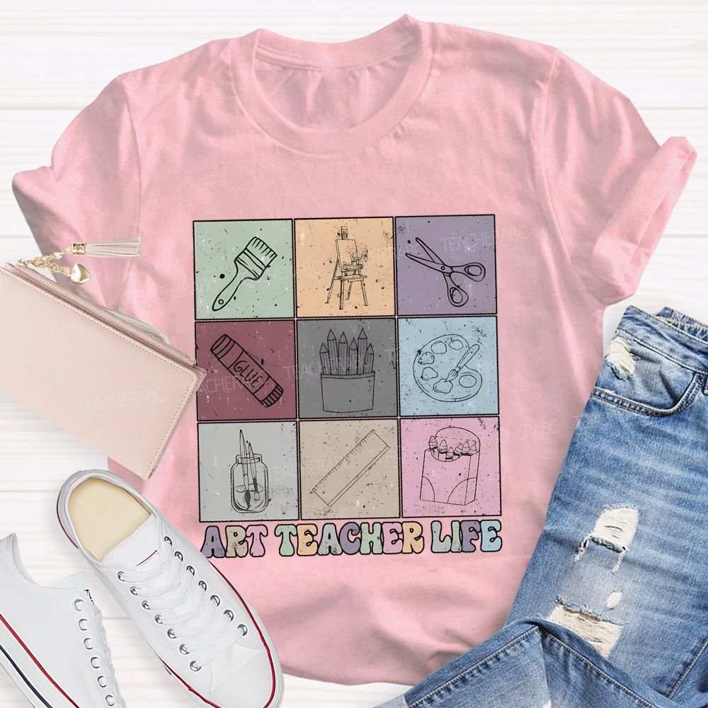 Art Teacher Life And Drawing Tools Teacher T-shirt