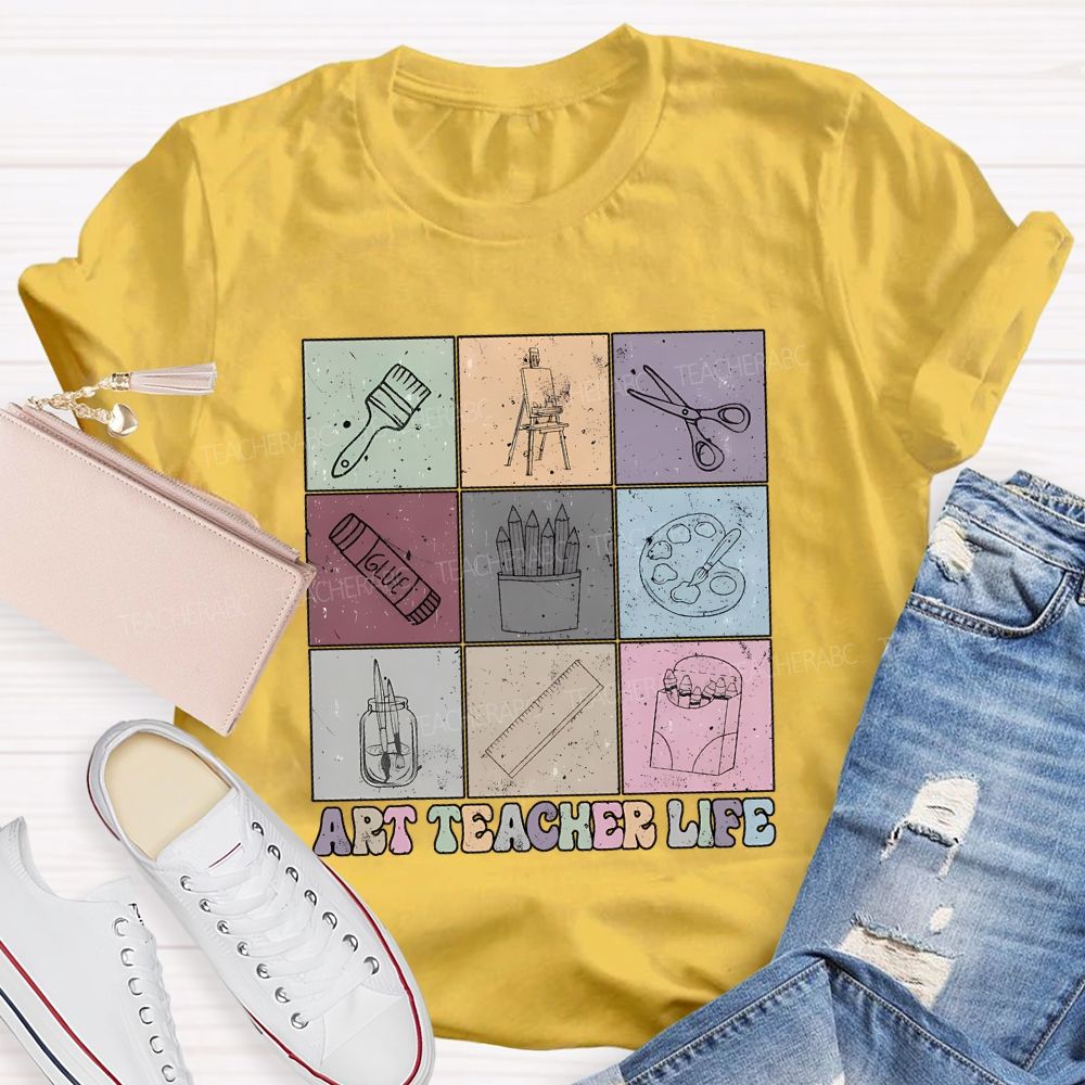 Art Teacher Life And Drawing Tools Teacher T-shirt